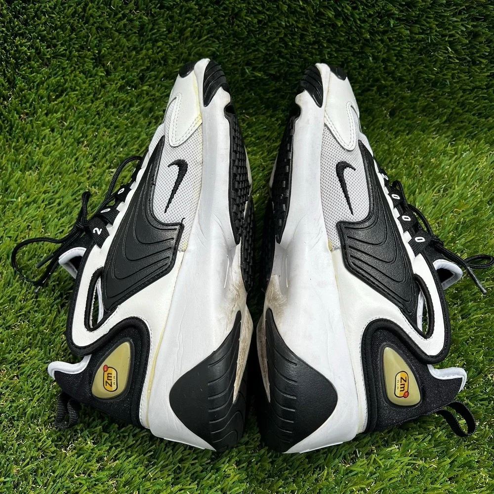 Nike Men Size 8 Zoom 2K ZM Air 2000 White Black Sneakers AO0269-101